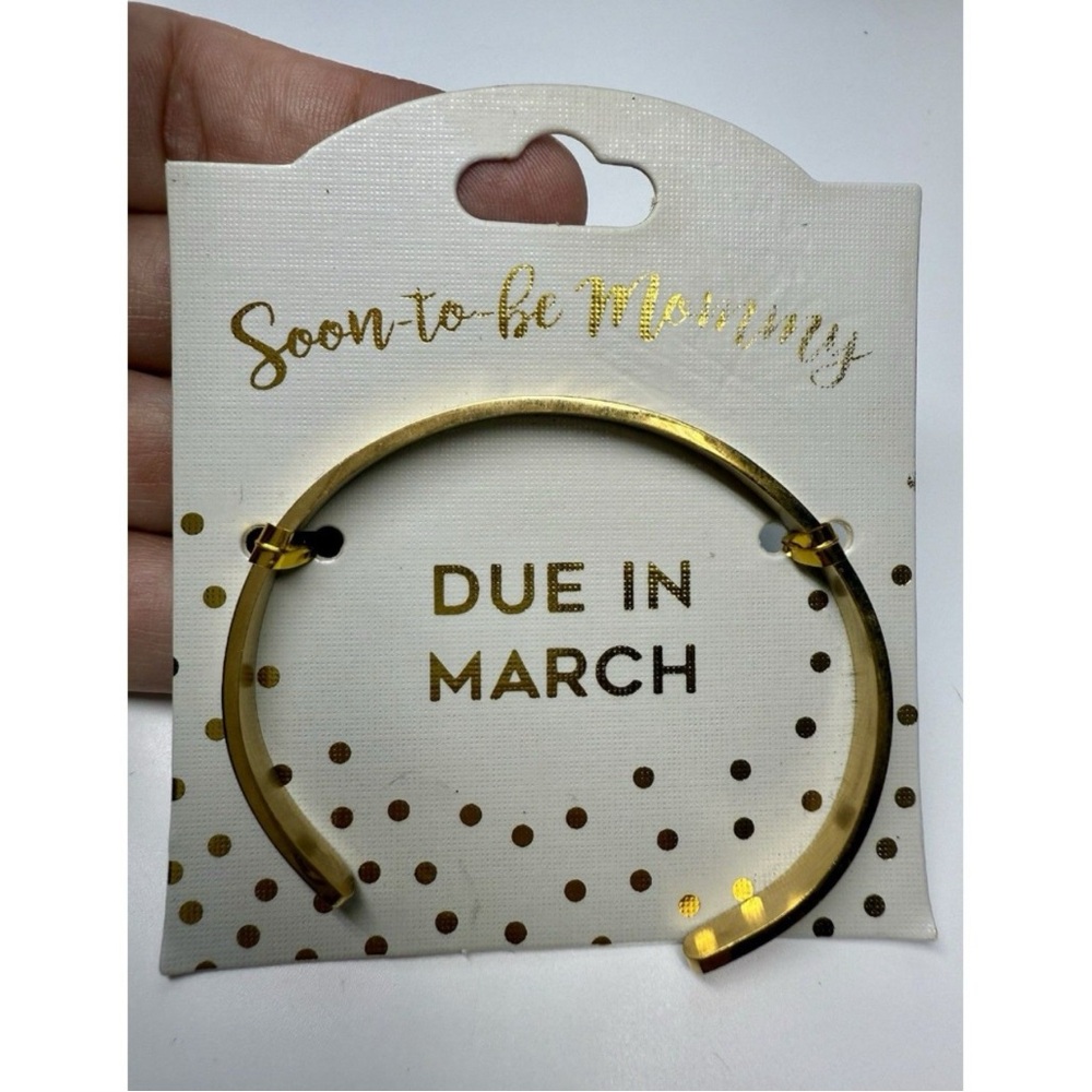 Occasionally Made Maternity Due In March Gold Tone Cuff Bracelet New